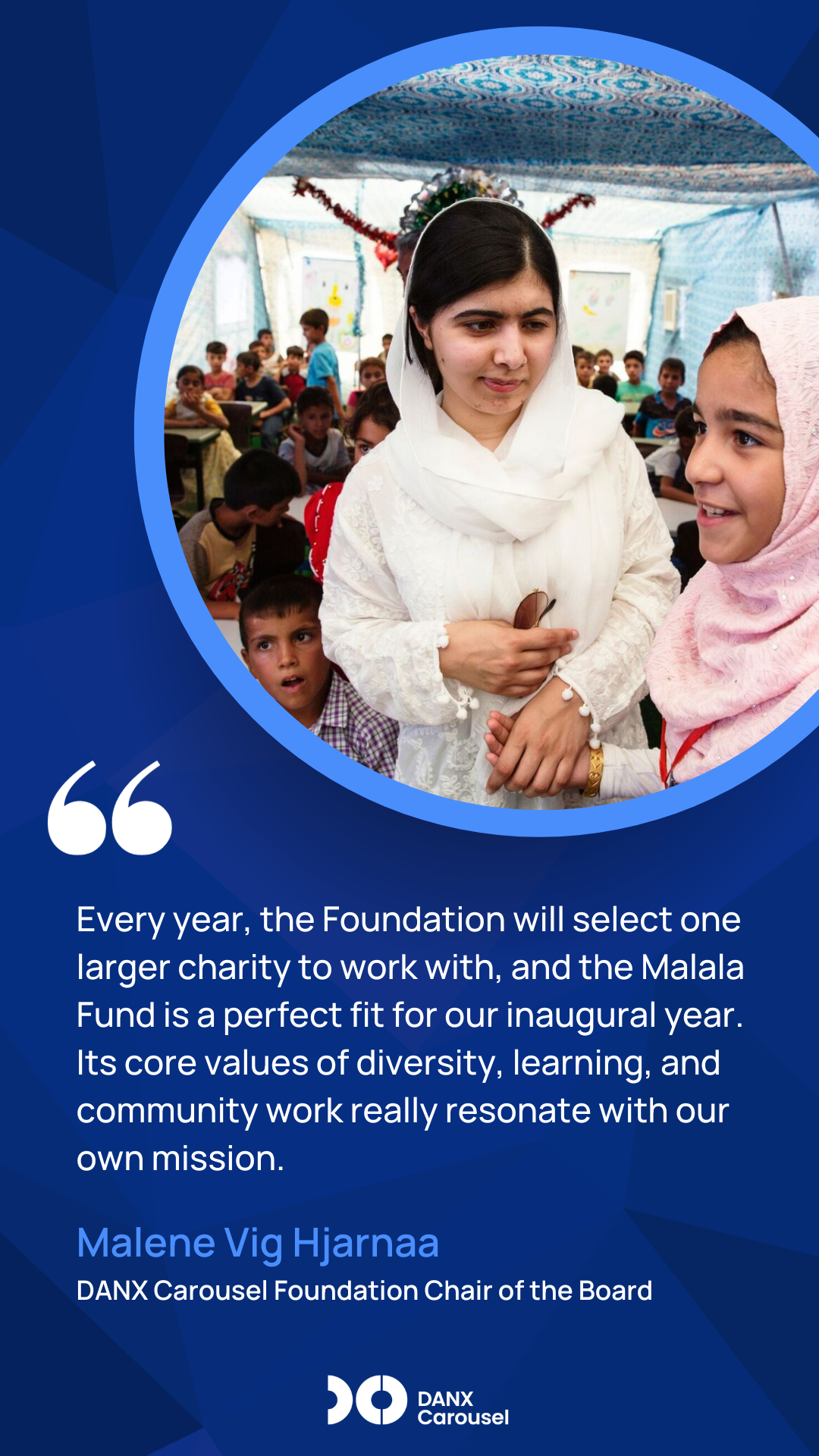 Malala photo credit to Malin Fezehai Quote and Malala image with child